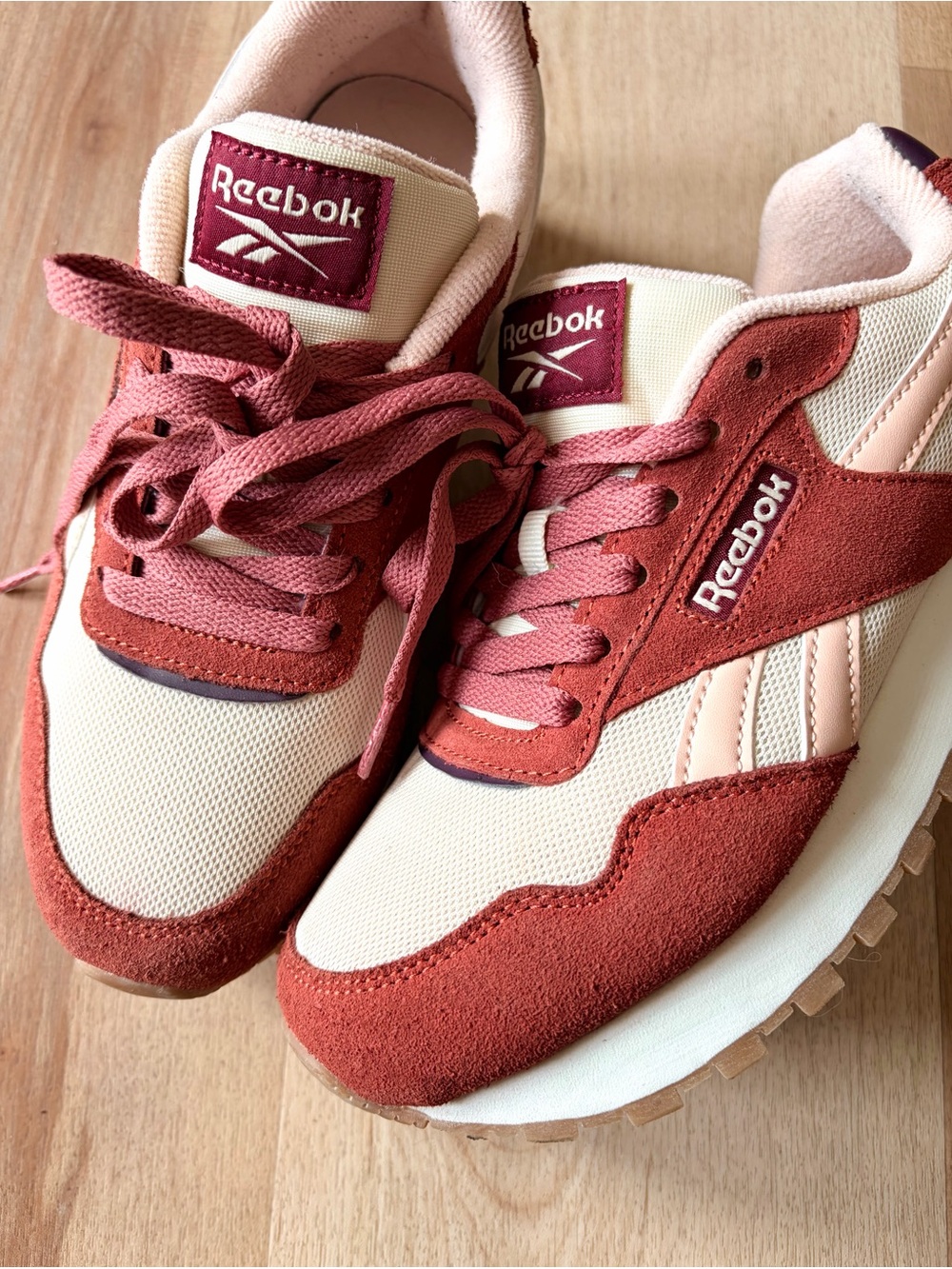 Reebok Women's Classic Harman Run Double Sneakers in Rose and Rust Size 7